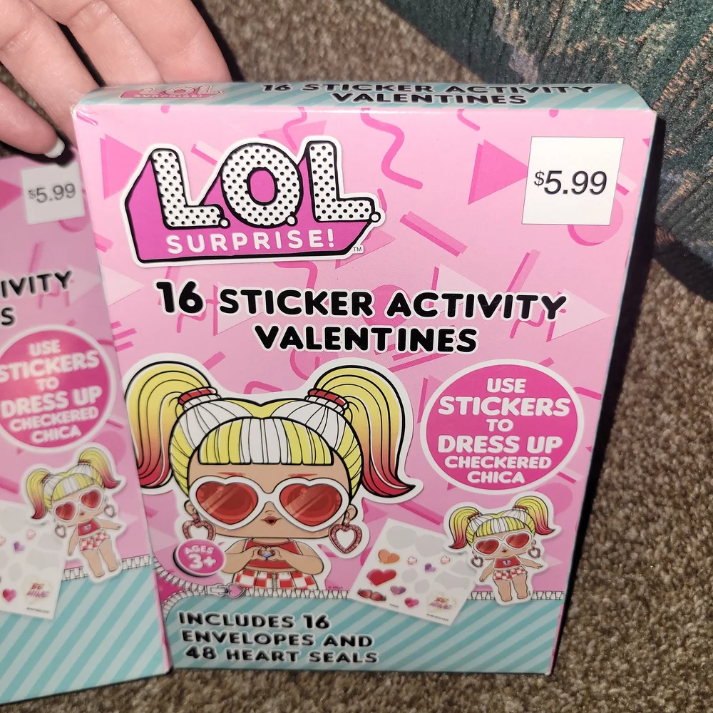 L.O.L. Surprise! Pink Sticker Activity Valentines Set